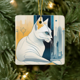 Art Deco Grafisk Katt Ornament