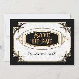 Art Deco Great Gatsby stil typsnitt och spets guld Spara Datumet