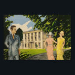 Art Deco Greenway House Poster<br><div class="desc">Snyggten Agatha Christie inspirerade Art Deco-poster var en hand som målades upp i akryl av Emma Barn inspirerad av Agatha Christies roman "Towards Zero" med Neville Strange och hans nuvarande och tidigare fru i Greenway House i Devon, som av Agatha Christie beskrevs som det vackraste stället i världen, och hon...</div>