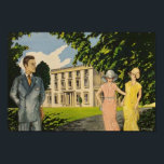 Art Deco Greenway House Poster<br><div class="desc">Snyggten Agatha Christie inspirerade Art Deco-poster var en hand som målades upp i akryl av Emma Barn inspirerad av Agatha Christies roman "Towards Zero" med Neville Strange och hans nuvarande och tidigare fru i Greenway House i Devon, som av Agatha Christie beskrevs som det vackraste stället i världen, och hon...</div>