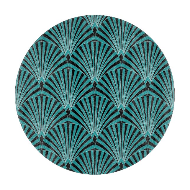 Art Deco: grönt fläkt mönster. (Framsidan)
