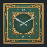 Art Deco-Grönt Fyrkantig Klocka<br><div class="desc">Underbar klockdesign. Du kommer att kärlek det som andra. Du kan fritt använda den här designen för andra produkter som du gillar eller anpassa och lägga till texten. Följ mig för mer. Tack. Ha en trevlig dag.</div>
