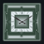 Art Deco-grönt Fyrkantig Klocka<br><div class="desc">Underbar klockdesign. Du kommer att kärlek det som andra. Var fri att använda den här designen för alla produkter som du vill eller att anpassa och lägga till texten. Följ mig för mer. Tack.</div>