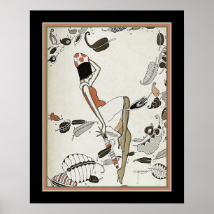 Art Deco/Grunge från 1920 Poster