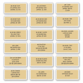 Art Deco Guld 18 Gästindivid Namn Adress Klistermärken