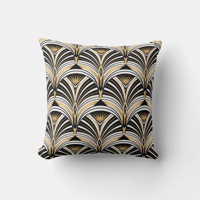 Art Deco Guld Black Elegance: Ungdom för Europa Kudde (Framsida)