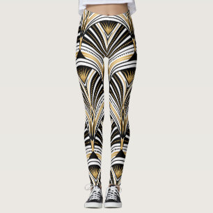 Art Deco Guld Black Elegance: Ungdom för Europa Leggings