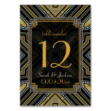 Art Deco Guld Black Guest Namn