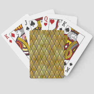 Art Deco Guld & Black Sunburst Mönster Casinokort
