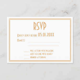 Art Deco Guld Black Underbar Gatsby Bröllop OSA Ca Kort