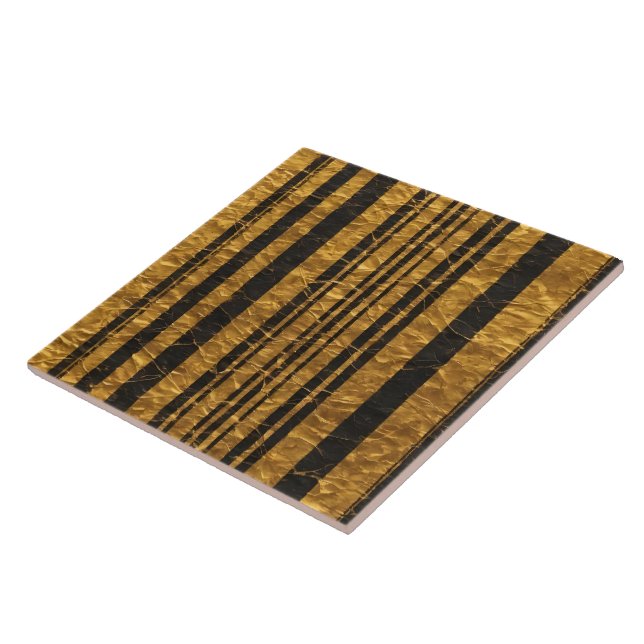 Art Deco Guld Black Vintage Trendig Collection Kakelplatta (Sidan)
