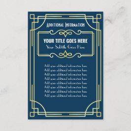 Art Deco Guld Blue - Ytterligare info om Bröllop Tilläggskort