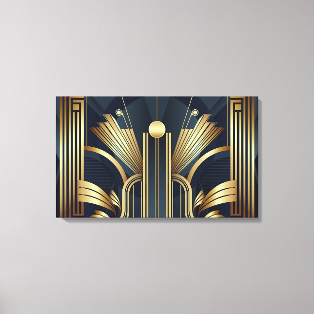 Art Deco Guld Canvastryck (Framsida)