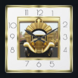 Art Deco guld car Fyrkantig Klocka<br><div class="desc">Underbar klockdesign. Du kommer att kärlek det som andra. Du kan fritt använda den här designen för andra produkter som du gillar eller anpassa och lägga till texten. Följ mig för mer. Tack. Ha en trevlig dag.</div>