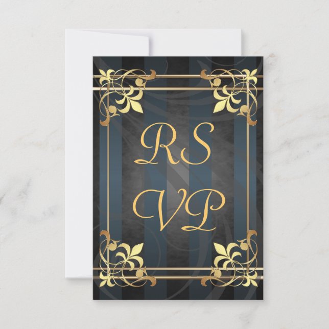 Art Deco Guld Filigree Black Osa (Framsida)