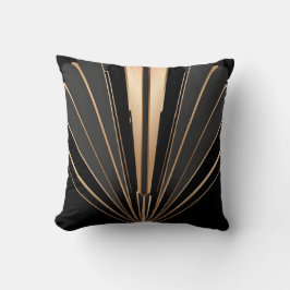 Art Deco Guld Fläkt Geometrisk Elegans Kudde