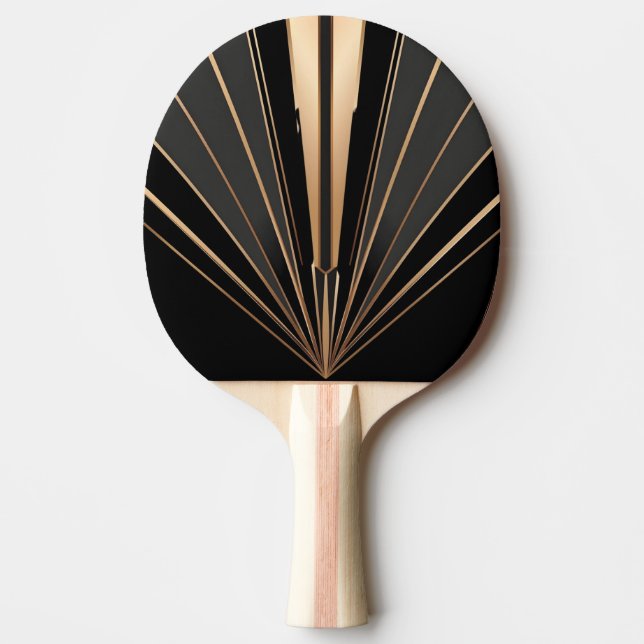 Art Deco Guld Fläkt Geometrisk Elegans Pingisracket (Framsidan)
