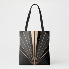 Art Deco Guld Fläkt Geometrisk Elegans Tygkasse