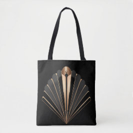 Art Deco Guld Fläkt Geometrisk Elegans Tygkasse
