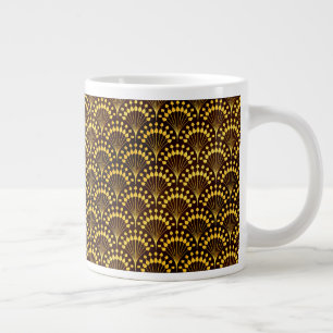 Art Deco Guld Fläkt Mönster Jumbo Mugg