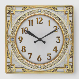 Art Deco Guld Fyrkantig Klocka
