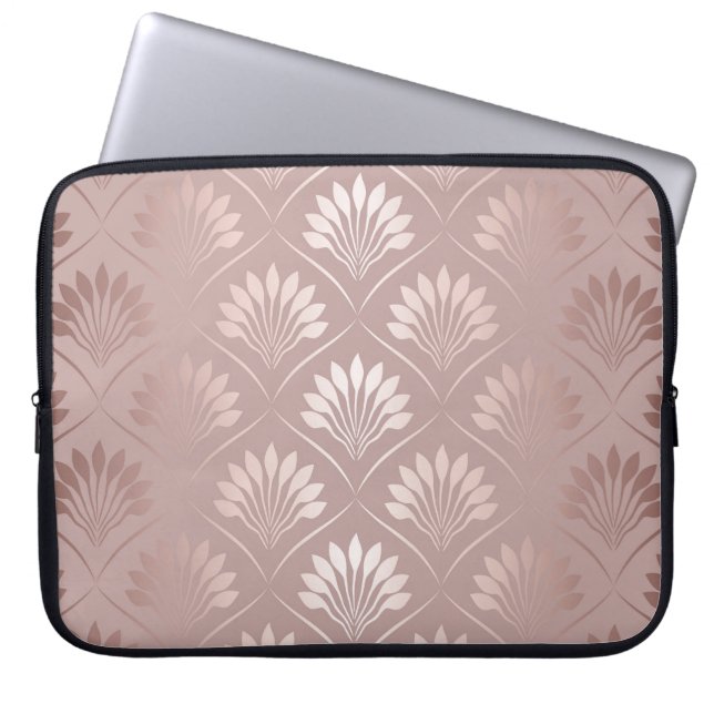 Art Deco: Guld Lattice Elegance. Laptop Fodral (Framsidan)