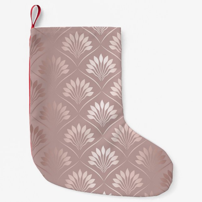 Art Deco: Guld Lattice Elegance. Liten Julstrumpa (Framsidan)