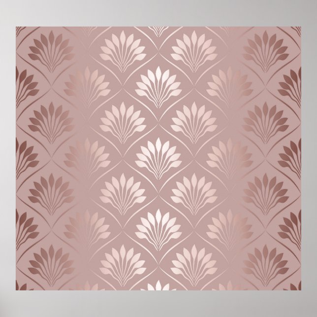 Art Deco: Guld Lattice Elegance. Poster (Framsidan)