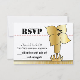 Art Deco Guld Lily Modern Typography Bröllop