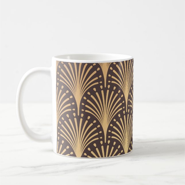 Art Deco Guld: Minimalistiskt geometriskt lyx Kaffemugg (Vänster)