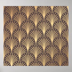 Art Deco Guld: Minimalistiskt geometriskt lyx Poster