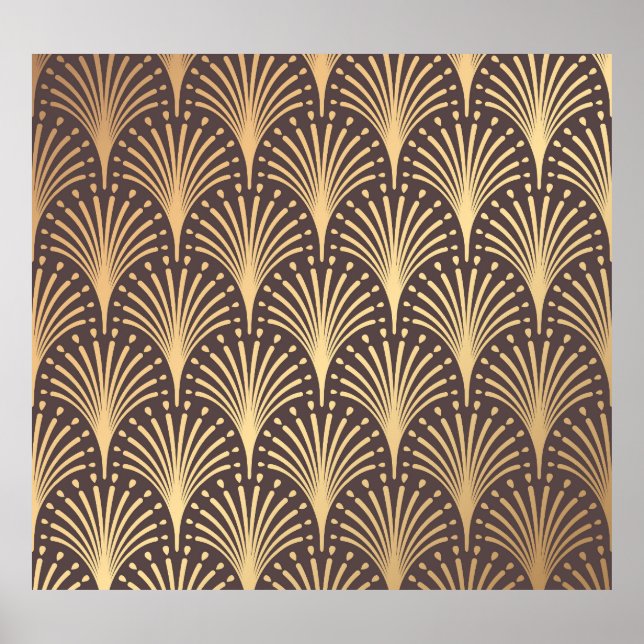 Art Deco Guld: Minimalistiskt geometriskt lyx Poster (Framsidan)
