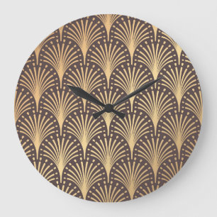 Art Deco Guld: Minimalistiskt geometriskt lyx Stor Klocka