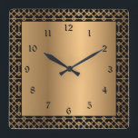Art Deco Guld och Black Enchantment Fyrkantig Klocka<br><div class="desc">Art Deco guld och svart Enchantment-design för storbostad.</div>