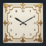 Art Deco Guld och White Fyrkantig Klocka<br><div class="desc">Underbar klockdesign. Du kommer att kärlek det som andra. Du kan fritt använda den här designen för andra produkter som du gillar eller anpassa och lägga till texten. Följ mig för mer. Tack. Ha en trevlig dag.</div>