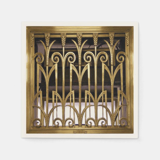 Art Deco Guld Pappersservett (Framsidan)