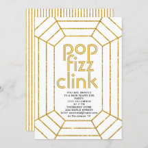 Art Deco guld pop fizz clink Nyårsafton party