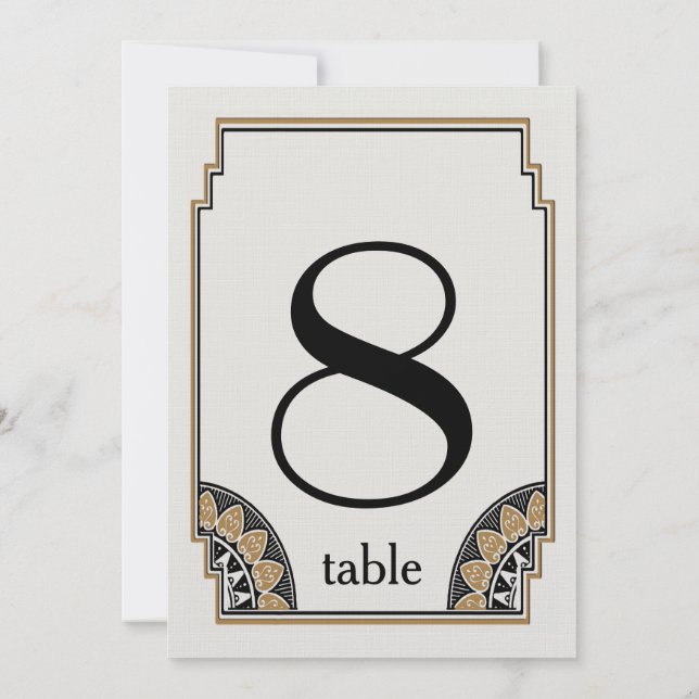 Art Deco Guld Posh Bordsnummer 8 (Baksida)