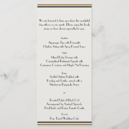 Art Deco Guld Posh Bröllop Menu Meny