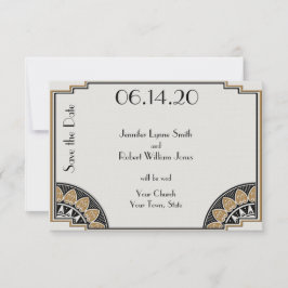 Art Deco Guld Posh Bröllop spara datum Datumet