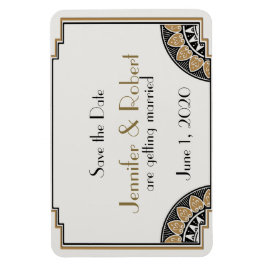 Art Deco Guld Posh Bröllop spara datum Magnet