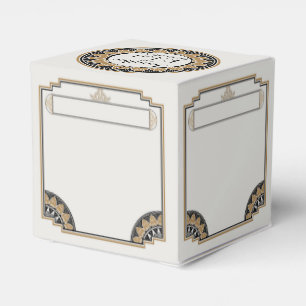 Art Deco Guld Posh Wedor Favor Box Presentaskar