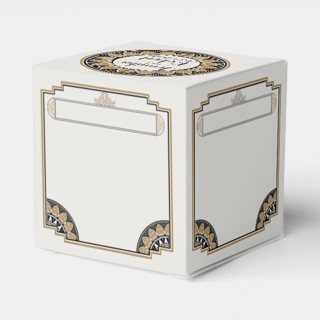 Art Deco Guld Posh Wedor Favor Box Presentaskar (Baksidan Sidan)