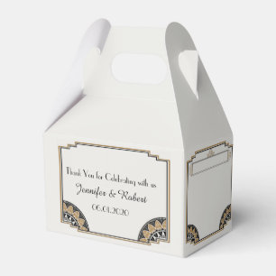 Art Deco Guld Posh Wedor Favor Box Presentaskar