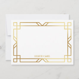Art Deco Guld Ram Personlig Stationery Anteckningskort