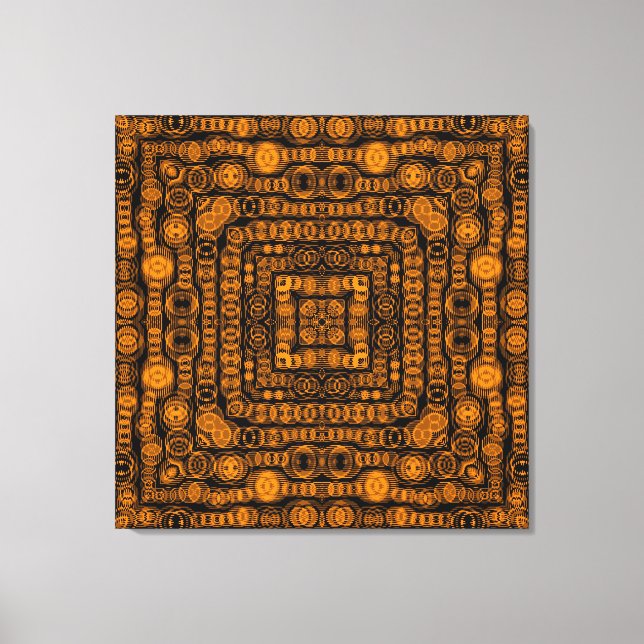 Art Deco Guld Retro Squares Abstrakt Art Canvastryck (Framsida)
