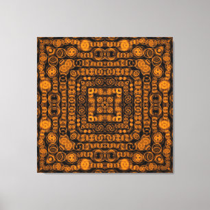 Art Deco Guld Retro Squares Abstrakt Art Canvastryck
