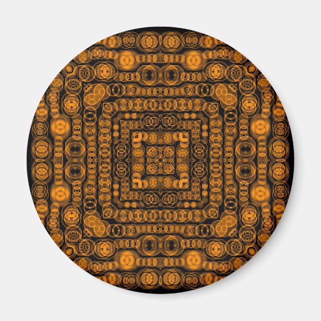 Art Deco Guld Retro Squares Abstrakt Art Magnet (Framsidan)