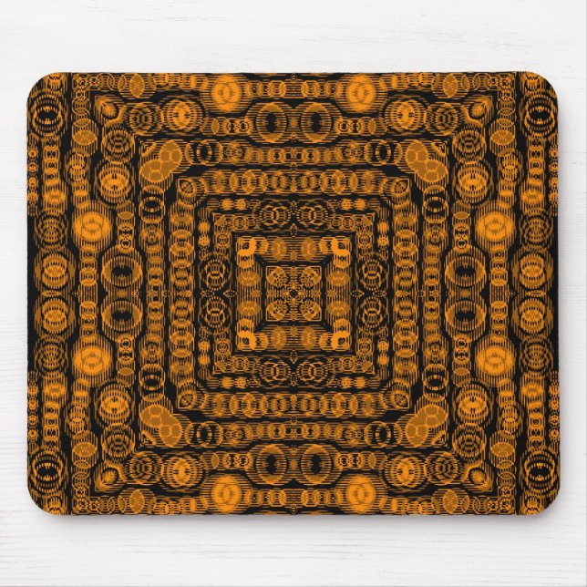 Art Deco Guld Retro Squares Abstrakt Art Musmatta (Framsidan)