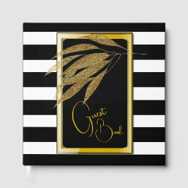 Art Deco Guld Ro Löv Black Rand Bröllop Gästböcker